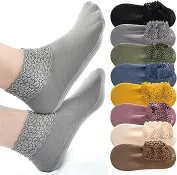 Women Cotton Velvet Lace Decor Socks